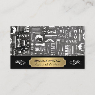 Barber Tools Pattern Business Card