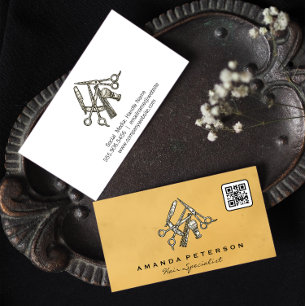 Barber Tools   Qr Code Business Card