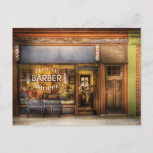 Barber - Towne Barber Shop Postcard