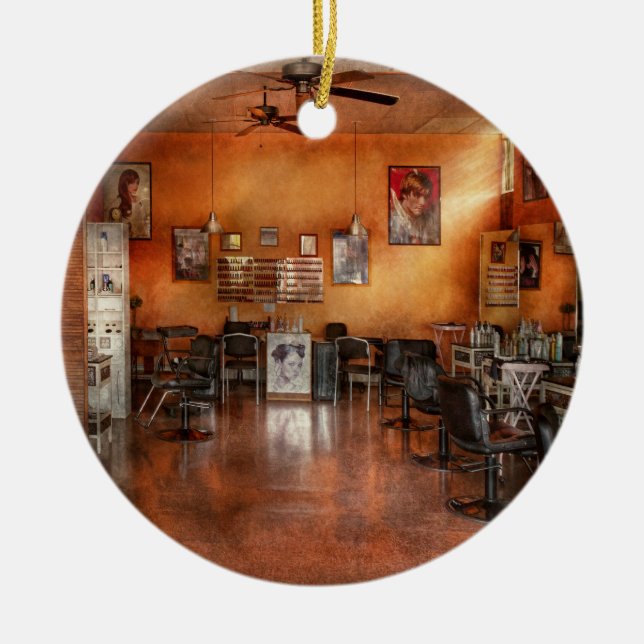 Barber - Union, NJ - The modern salon Ceramic Tree Decoration (Front)