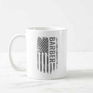Barber USA Flag Distressed design Coffee Mug