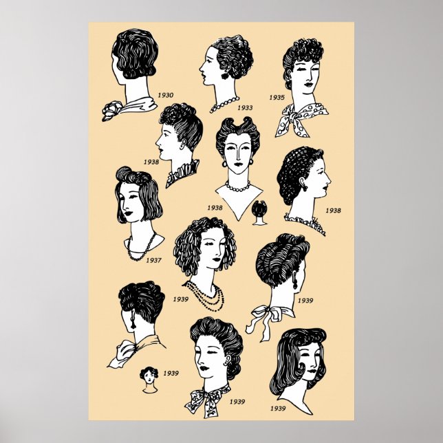 Barber vintage hairstyle 1940s retro girl poster (Front)
