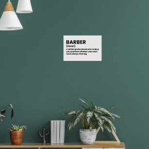 Barber Wall Decor Definition Poster