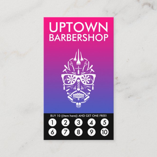 Barberboi Uptown Loyalty Punch Card (Front)