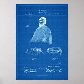 Barber's Cape Antique Patent Poster Blueprint