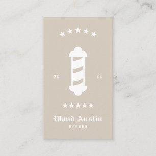 Barber's pole Barbershop Hairstylist Biege Barber Business Card