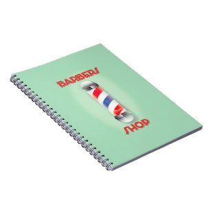 Barbers Shop Vintage Pole Sign Notebook