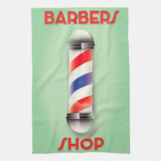 Barbers Shop Vintage Pole Sign Tea Towel
