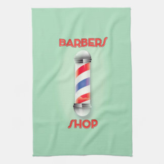 Barbers Shop Vintage Pole Sign Tea Towel