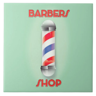 Barbers Shop Vintage Pole Sign Tile