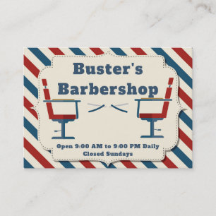 Barbershop Barber chairs with Boarder Personalise Business Card