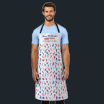 Barbershop (Barber pole and clippers) Apron<br><div class="desc">This is a CUSTOMIZABLE barbershop apron design. The design is represented by barbershop colours of blue and red.</div>