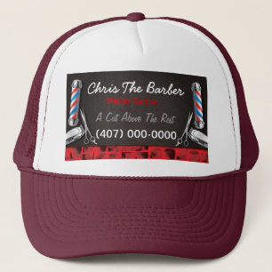 Barbershop Barber pole and clippers Trucker Hat