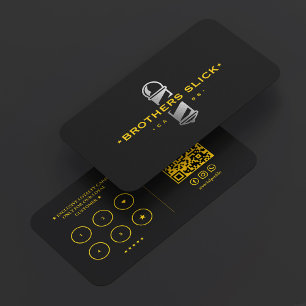 Barbershop Barber Pole Loyalty Yellow Black Business Card
