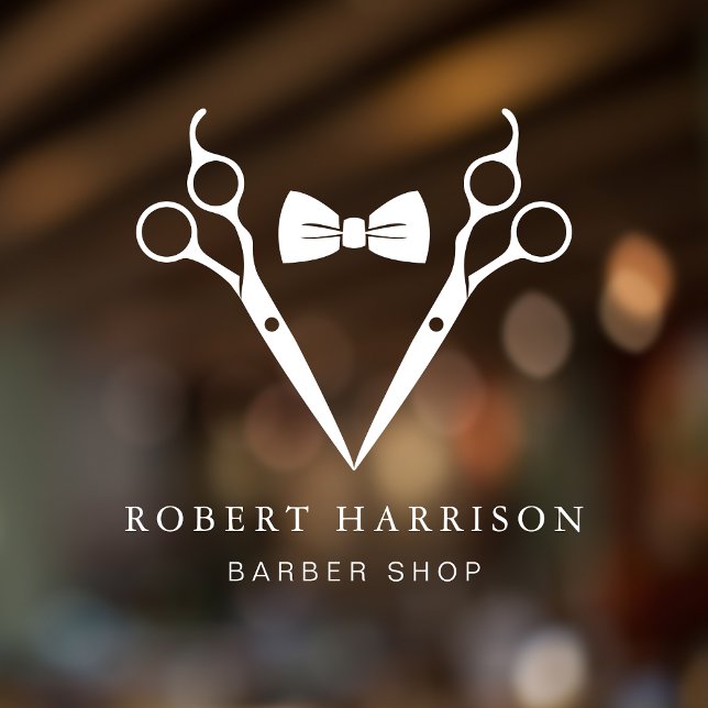 Barbershop Barber White Window Cling (Creator Uploaded)