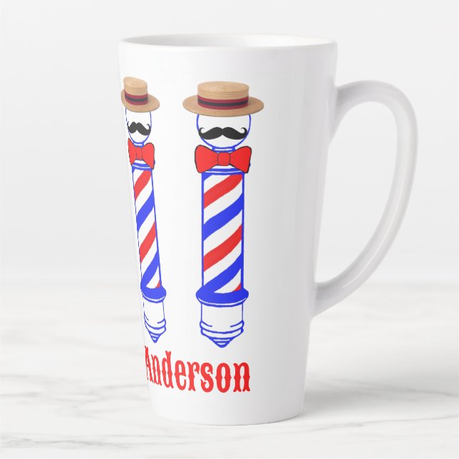 Barbershop Barberpole Singers Personalise  Latte Mug (Right)