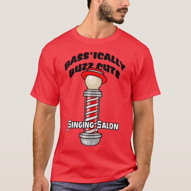 Barbershop Bass Singer "Singing Salon" T-Shirt (Front)