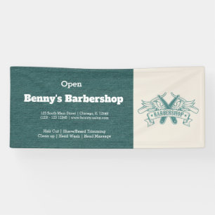 Barbershop blue jeans texture banner