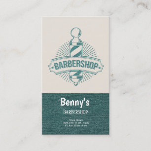 Barbershop blue jeans texture business card