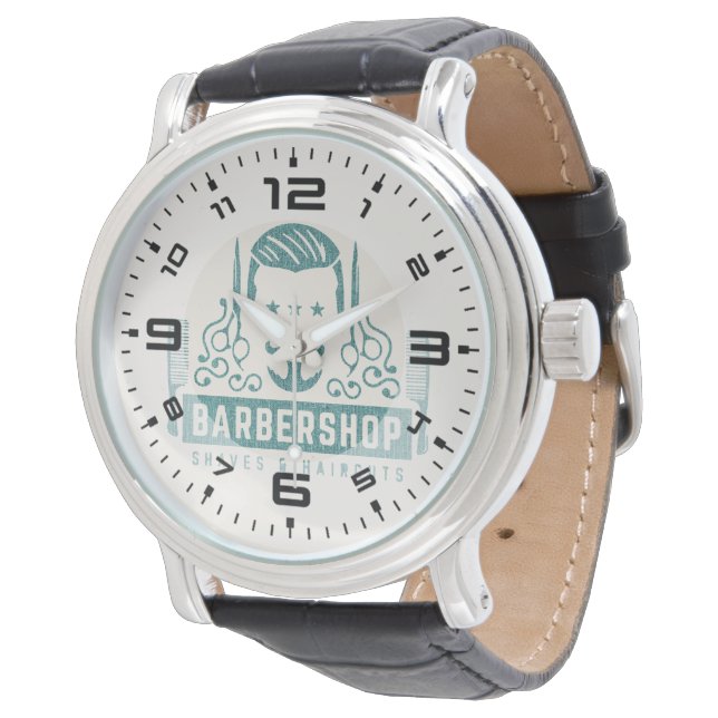 Barbershop blue jeans texture watch (Angled)