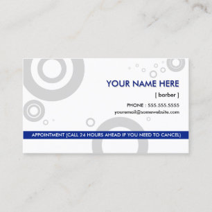 barbershop blue rings appointment reminder card