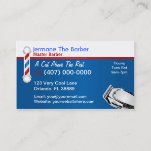 Barbershop Business Card (Barber pole and clippers