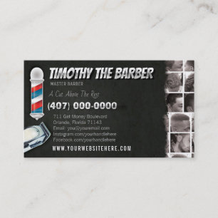 Barbershop Business Card-Barber pole, clippers Business Card
