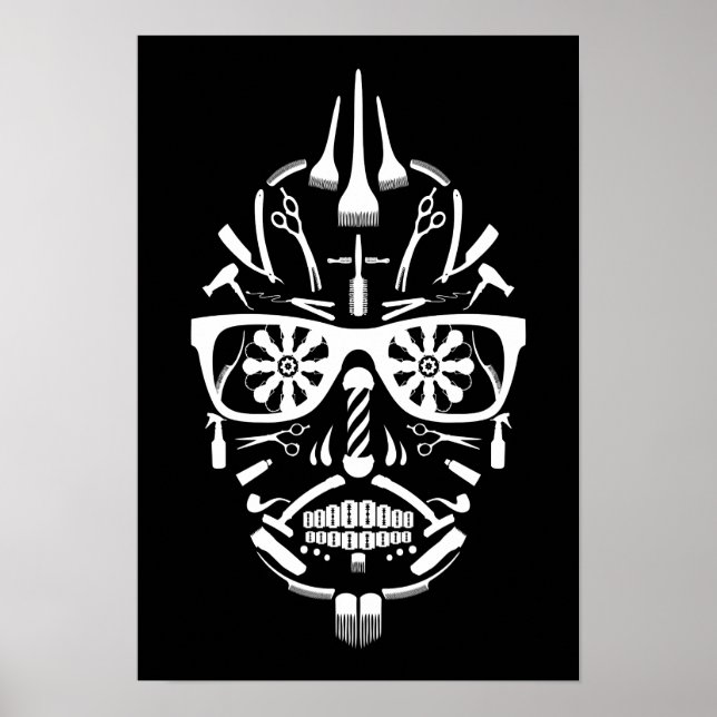 barbershop calavera poster (Front)