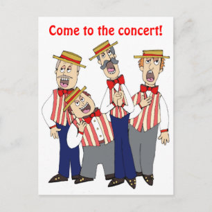 Barbershop Cartoon Quartet Personalise Invitation