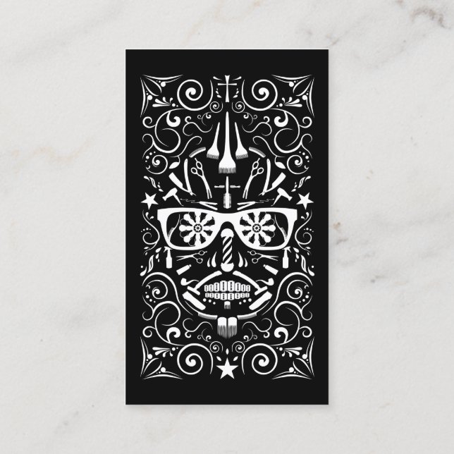 barbershop dia de los muertos business card (Back)