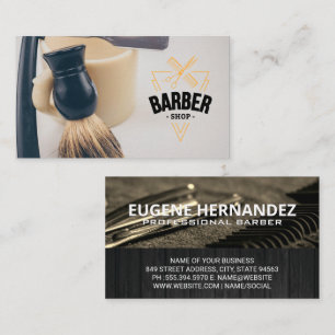 Barbershop Emblem   Barber Tools Business Card