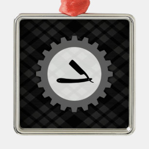 barbershop gear metal tree decoration