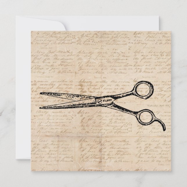 Barbershop Hair Cutting Shears Barber Scissors Invitation (Front)