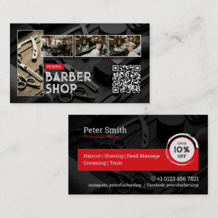 Barbershop Hair Stylist, Salon, Profesional Barber Business Card