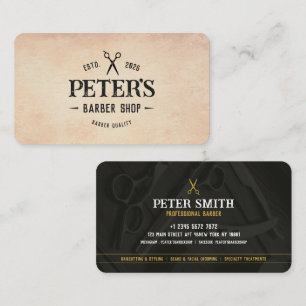 Barbershop Hair Stylist, Salon, Profesional Barber Business Card