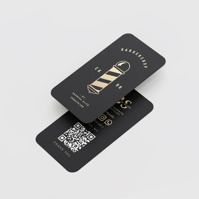 Barbershop Haircut Hairstylist Gold Barber's Pole Business Card (Barbershop Haircut Hairstylist Gold Barber's Pole Business Card
)