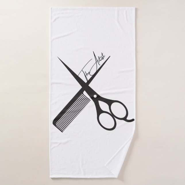 Barbershop Hairstylist & Barber Saloon Art   Bath Towel (Bath Towel)