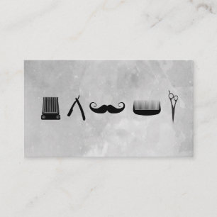 Barbershop icons Water colour background Business Card