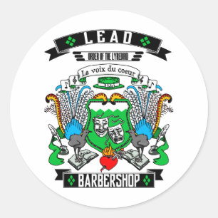 Barbershop Lead Coat of Arms Classic Round Sticker
