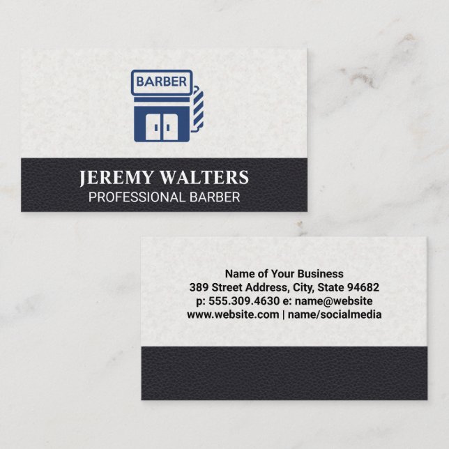 Barbershop | Leather Business Card (Front/Back)
