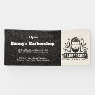 Barbershop leather look banner