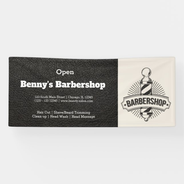 Barbershop leather look banner (Horizontal)