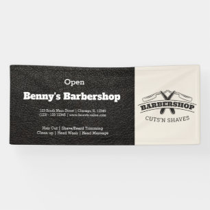 Barbershop leather look banner