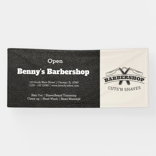 Barbershop leather look banner (Horizontal)