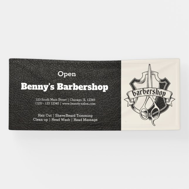 Barbershop leather look banner (Horizontal)