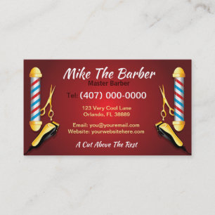 Barbershop Loyalty Card (Barber pole and clippers)