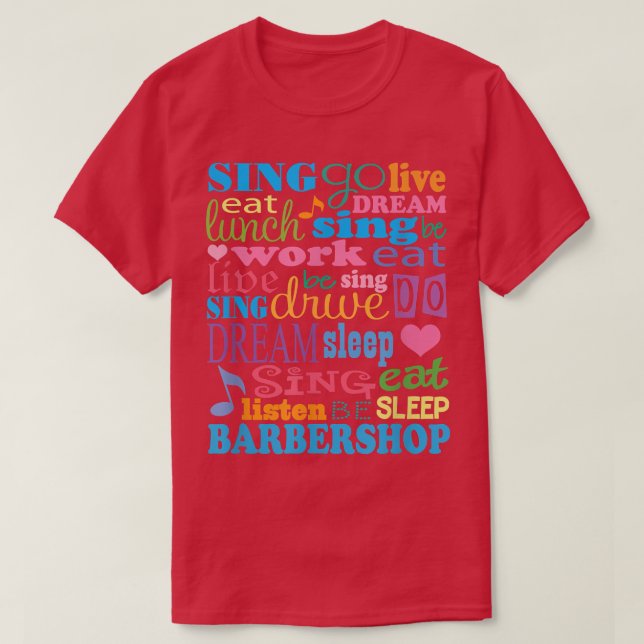 Barbershop Music  Cute Singer Quartet Gift Tee  (Design Front)