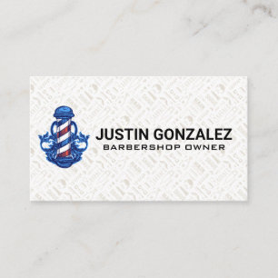 Barbershop Pattern Barber Pole Business Card