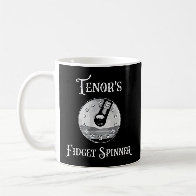 Barbershop Pitch Pipe Fidget Spinner Tenor Barbers Coffee Mug (Left)