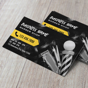 Barbershop Professional Hair Clipper Barber Black Business Card